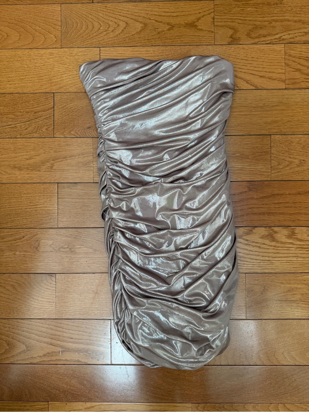 Zara Strapless Ruched Shimmery Dress